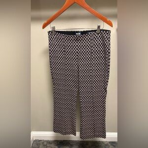 Anthropologie Maeve The Margot Black and Pink Kick Flare Cropped Sz Medium Pants